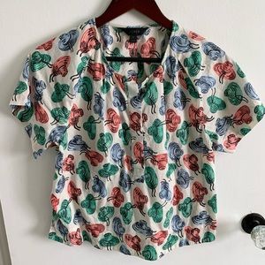 J Crew Print Top - Size 6